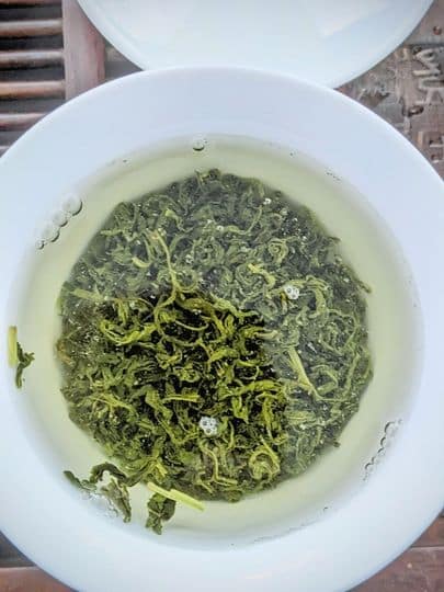 Un de nos nouveaux thés cueillette de printemps 2022 : notre Thé Vert Tonique ĐẠI TỪ “CREVETTES” !